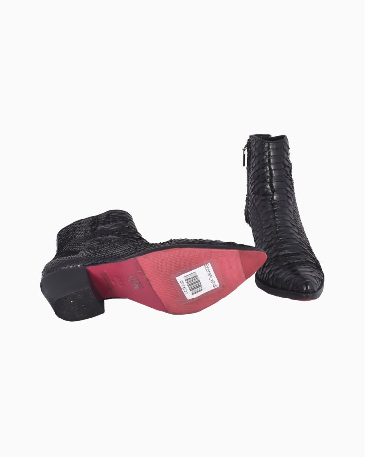 Bota Zeferino Original Python Preta Feminina